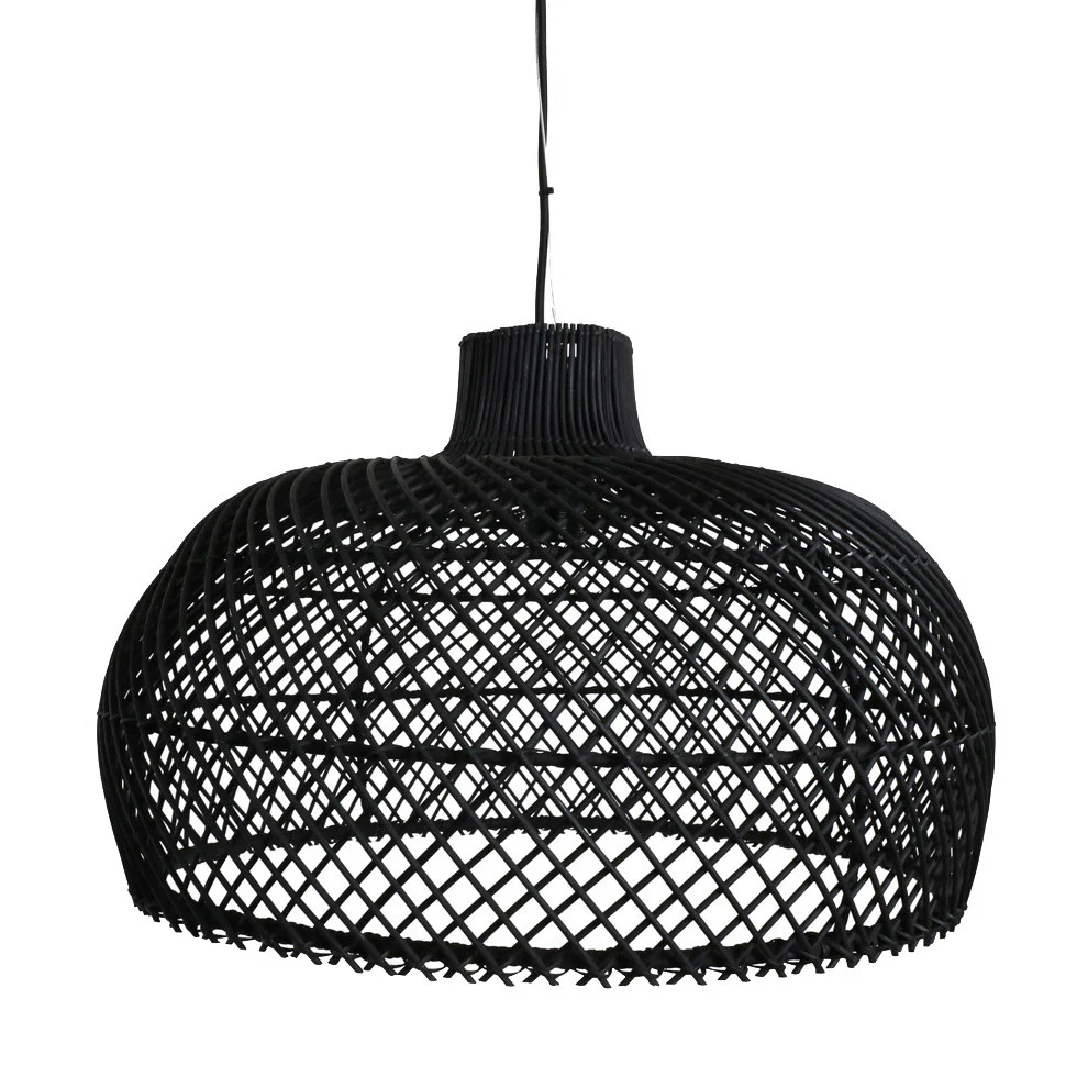 Maze Lamp Shade with Pendant - Rattan - Black - Image 5