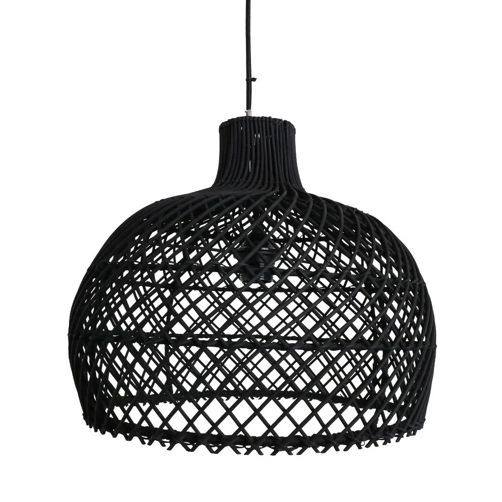 Maze Lamp Shade with Pendant - Rattan - Black - Image 6