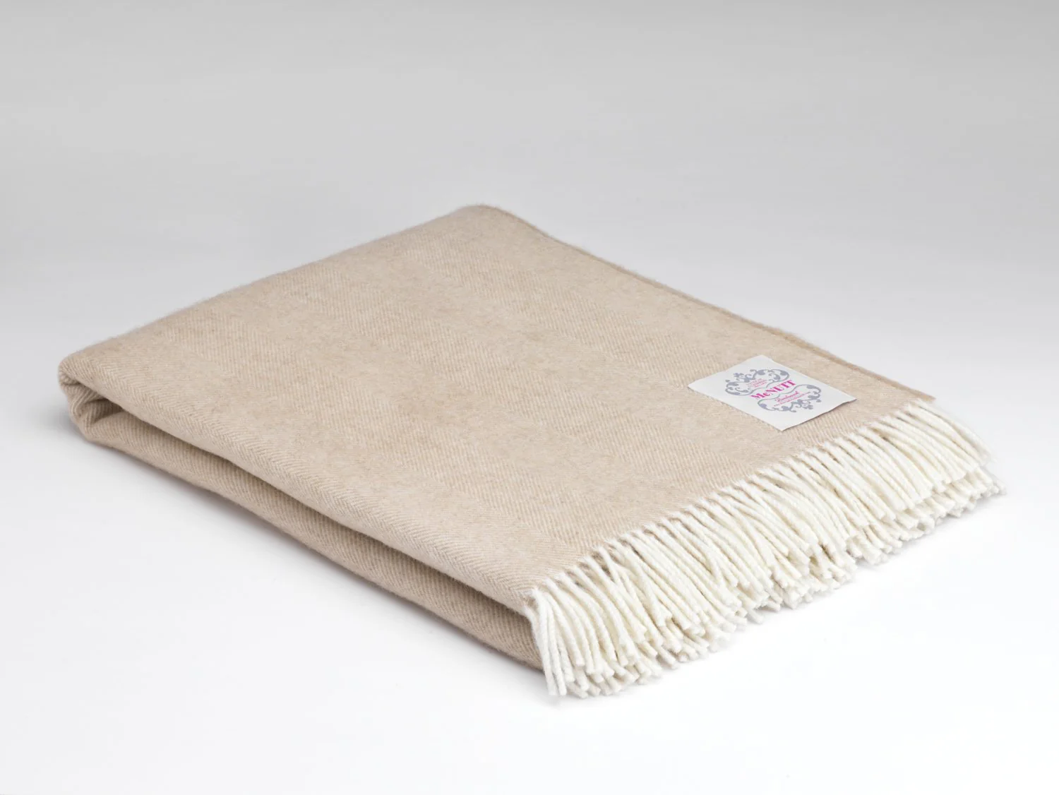 Irish Lambswool Blanket - Basswood Herringbone