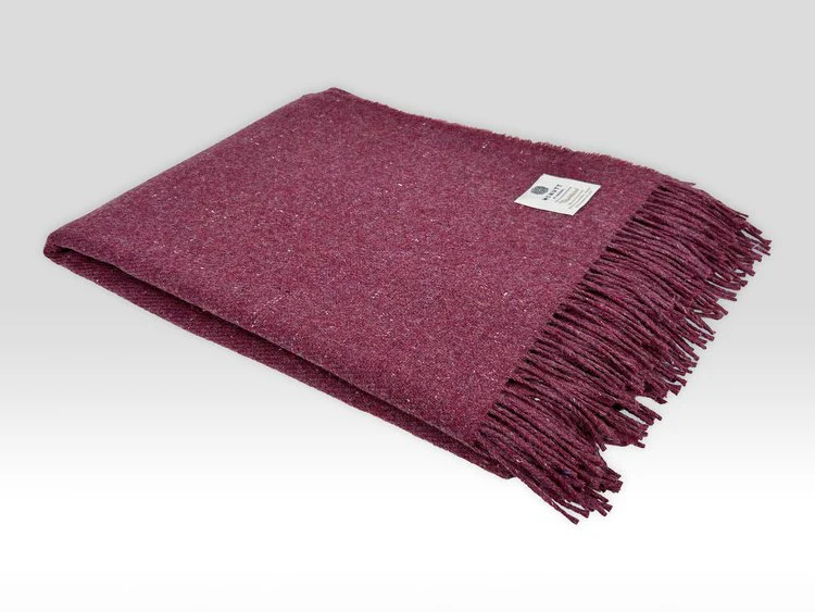 Irish Blanket - Recycled Merino Wool - Forever Plum