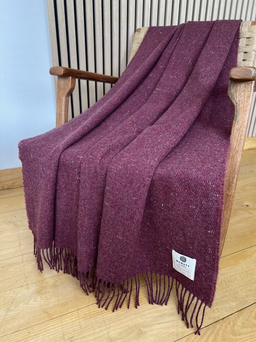 Irish Blanket - Recycled Merino Wool - Forever Plum - Image 2