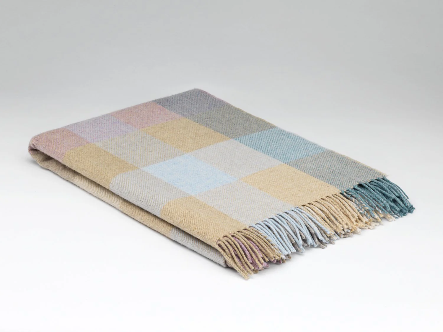 Irish Lambswool Blanket - Coastal Check