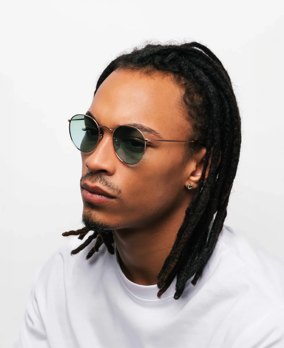 Sunglasses - Lennon - Rose Gold - Green - Image 5