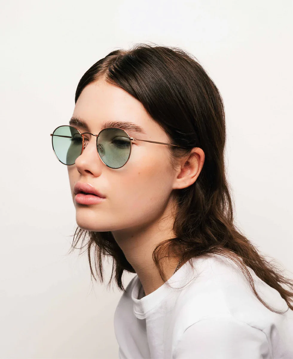 Sunglasses - Lennon - Rose Gold - Green - Image 6