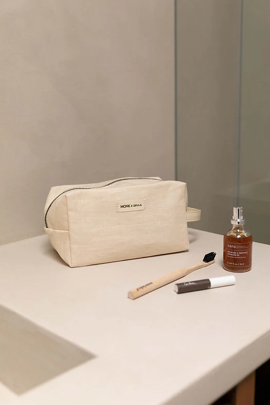 Toiletry Bag - Linen - Milk