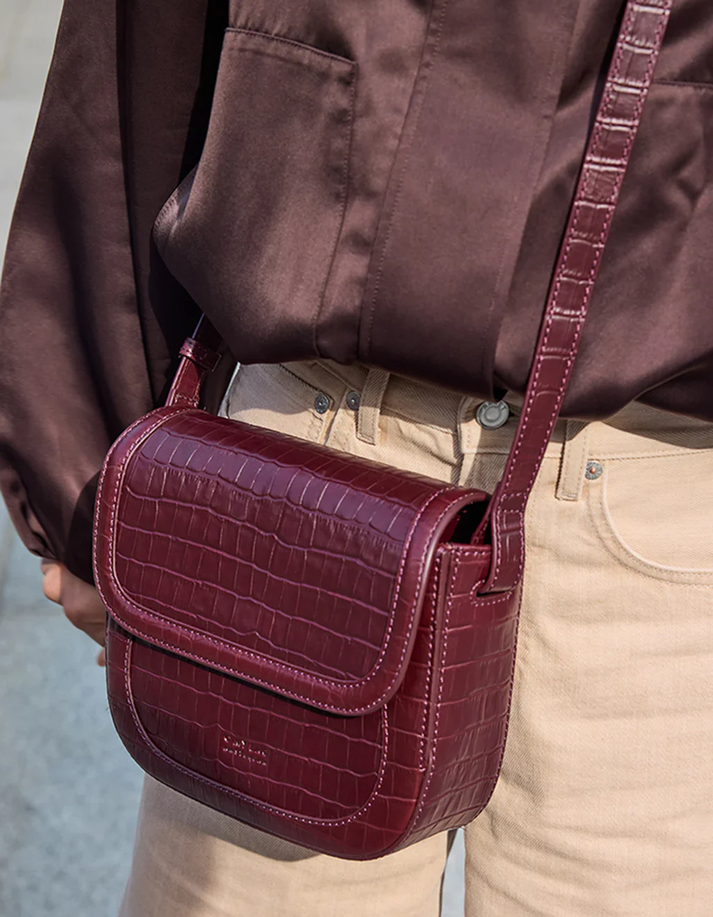 Bag - Nina - Eco Classic Leather - Dark Cherry - Image 7