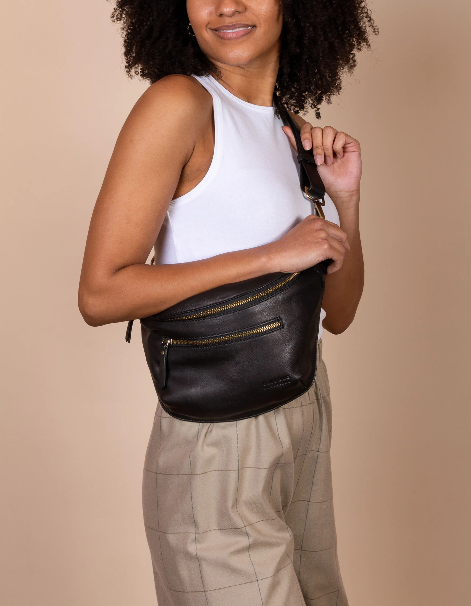 Bum Bag - Drew - Eco Soft Grain Leather - Black - Image 4