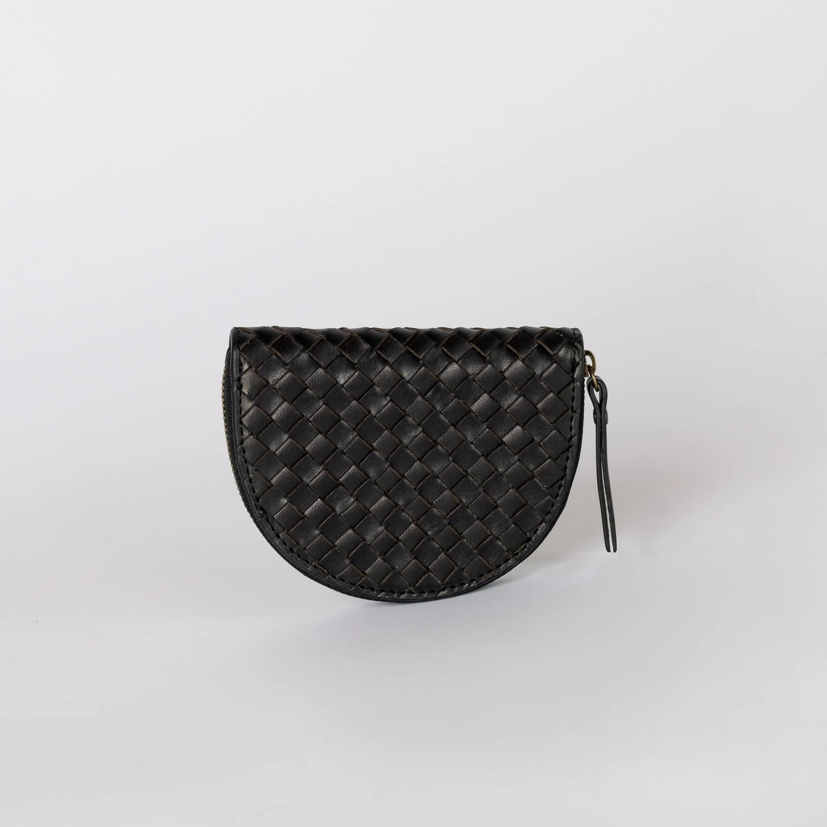 Coin Purse - Laura - Woven Eco Classic Leather - Black