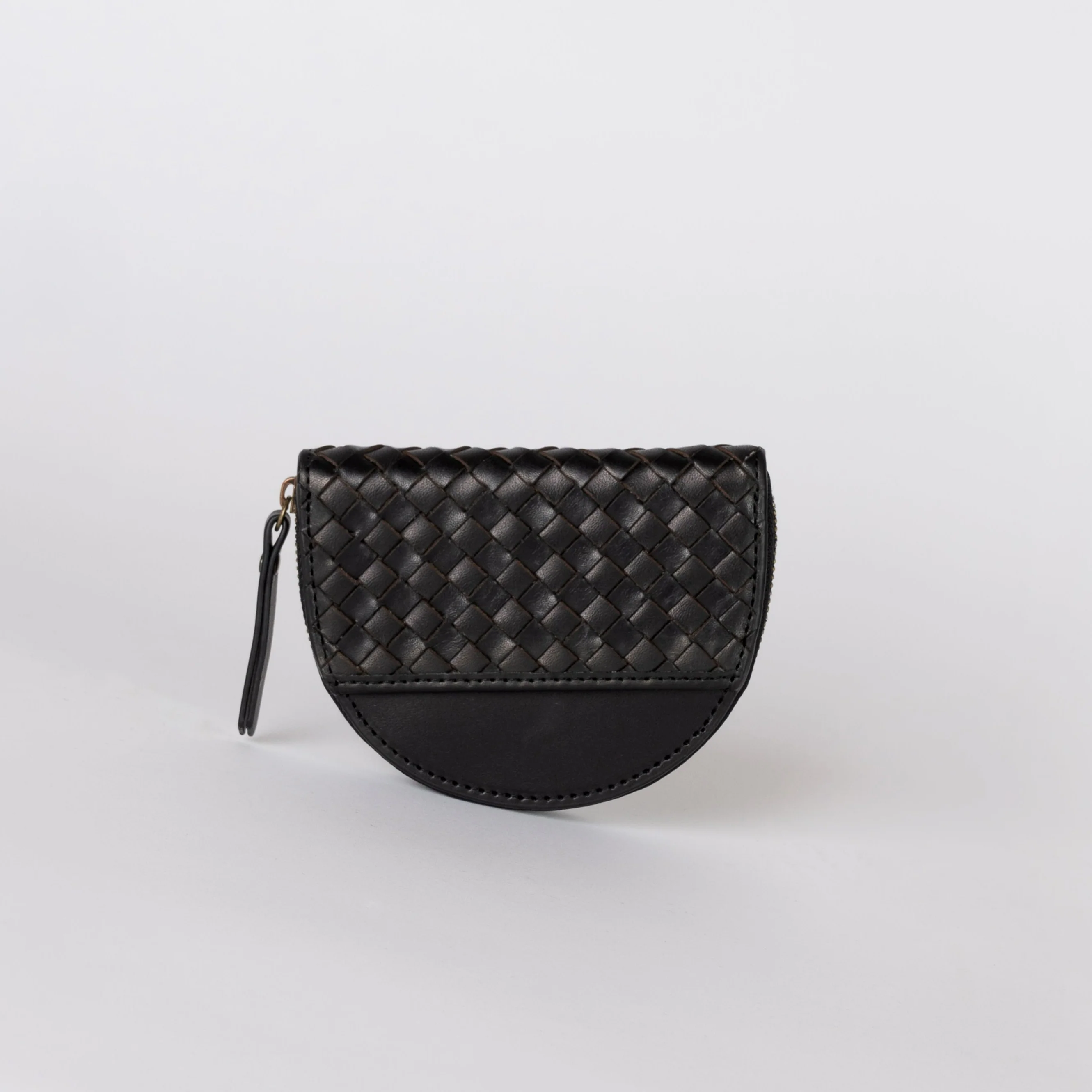 Coin Purse - Laura - Woven Eco Classic Leather - Black - Image 2