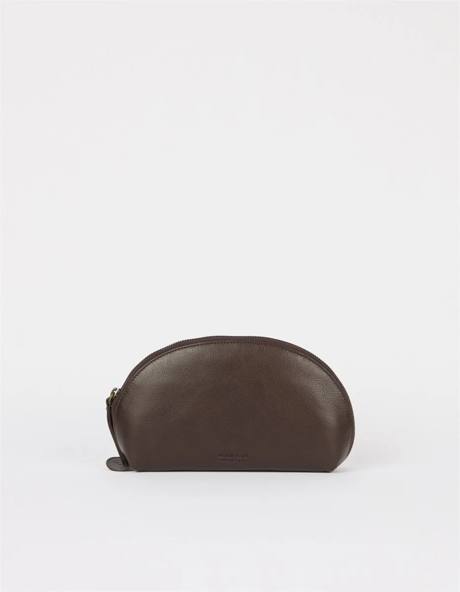 Makeup Case - Soft Grain Leather - Chocolate - Image 5