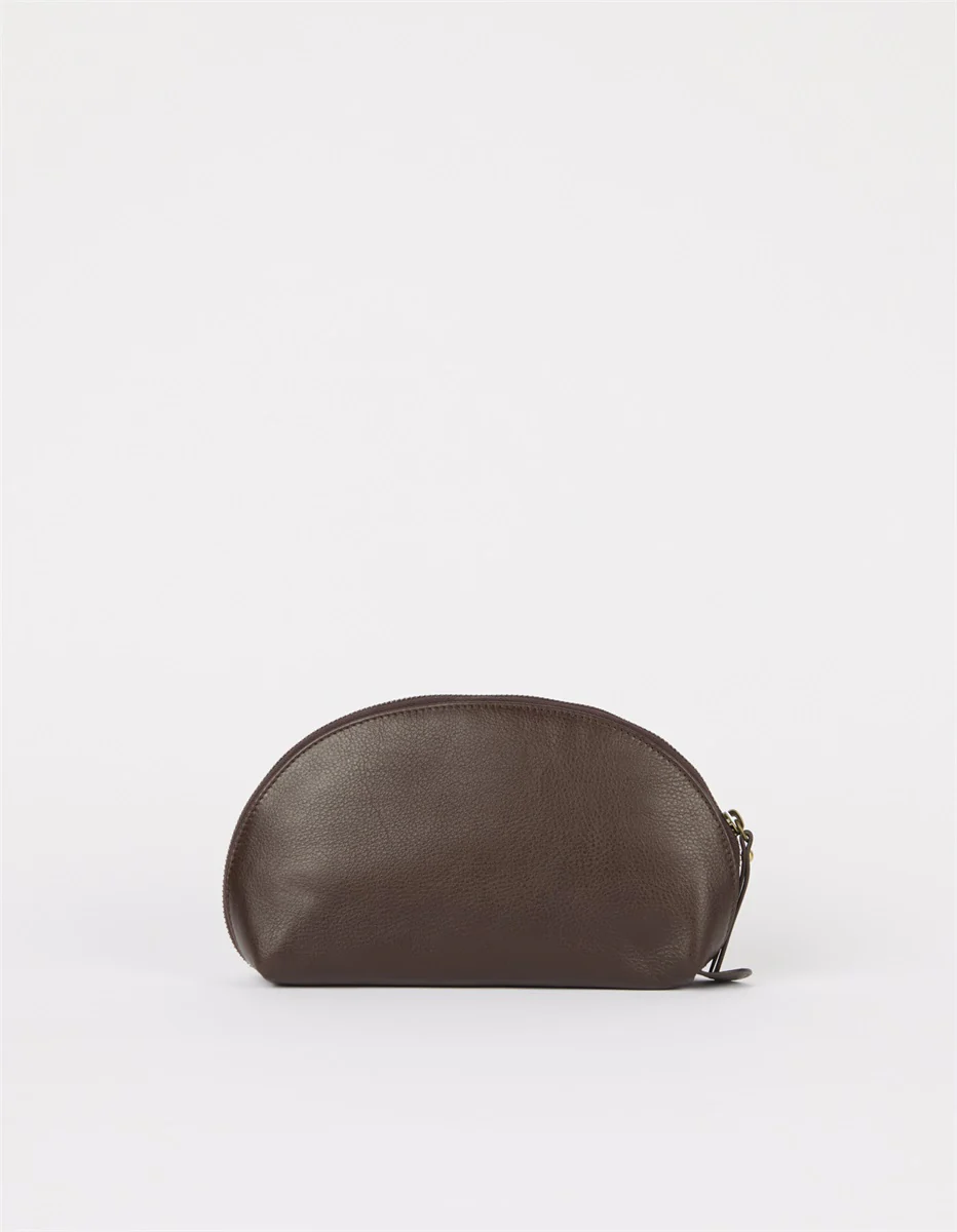 Makeup Case - Soft Grain Leather - Chocolate - Image 6
