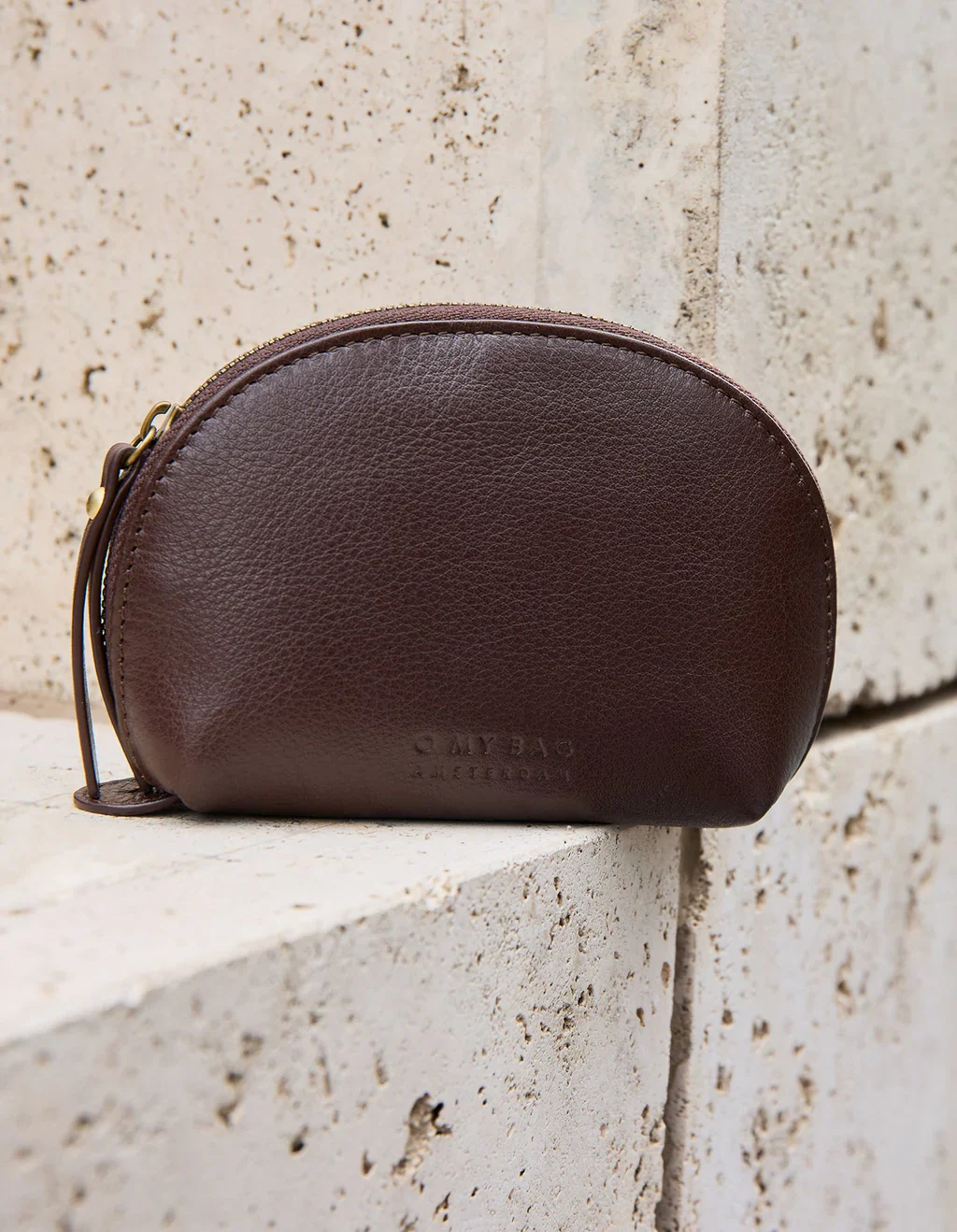 Makeup Case - Soft Grain Leather - Chocolate - Image 8