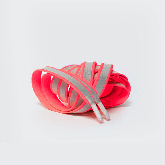 Reflective Laces - Neon Pink/Grey Stripe - Image 3