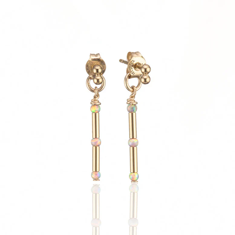 Earrings - Opal Sunset Linear/Short- 14Kt Gold Fill