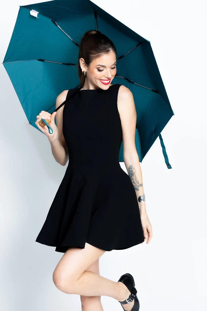 Folding Umbrella - Automatic - Blue Green - Image 4