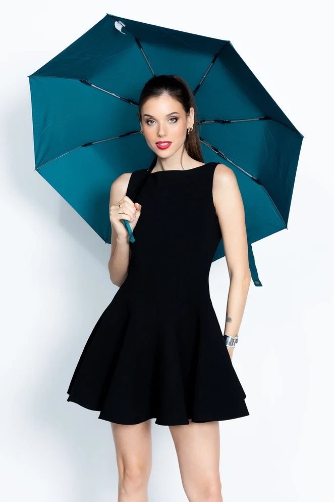 Folding Umbrella - Automatic - Blue Green - Image 5