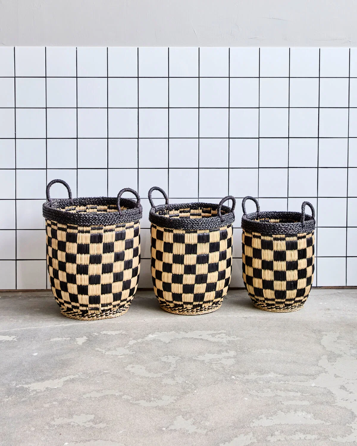 Basket W/Handles - Opti - Black/Nature
