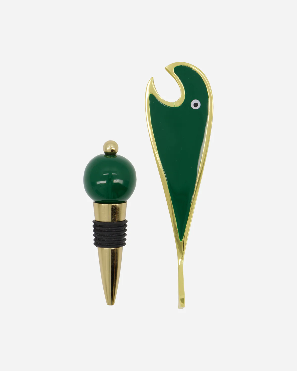 Bottle Opener & Stopper - Golden/Green