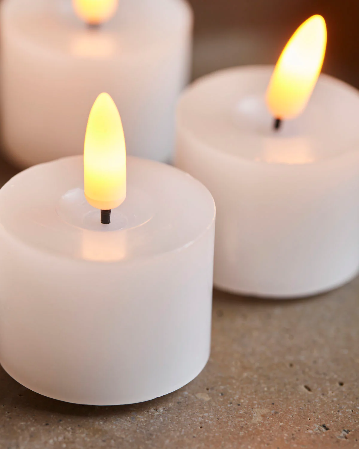 Candle - Tea Light - LED - White - Set Of 4 - Image 3