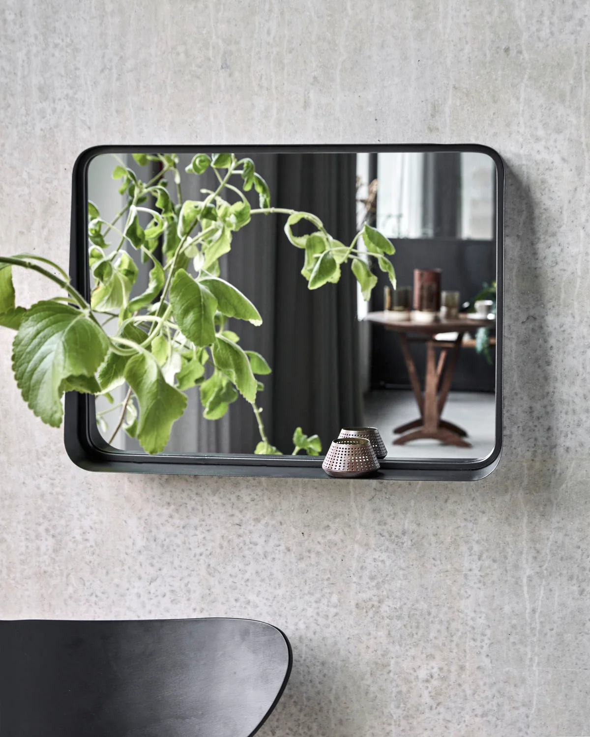 Mirror W/Frame - Wall - Pejo - Black Antique - Horizontal - Image 5