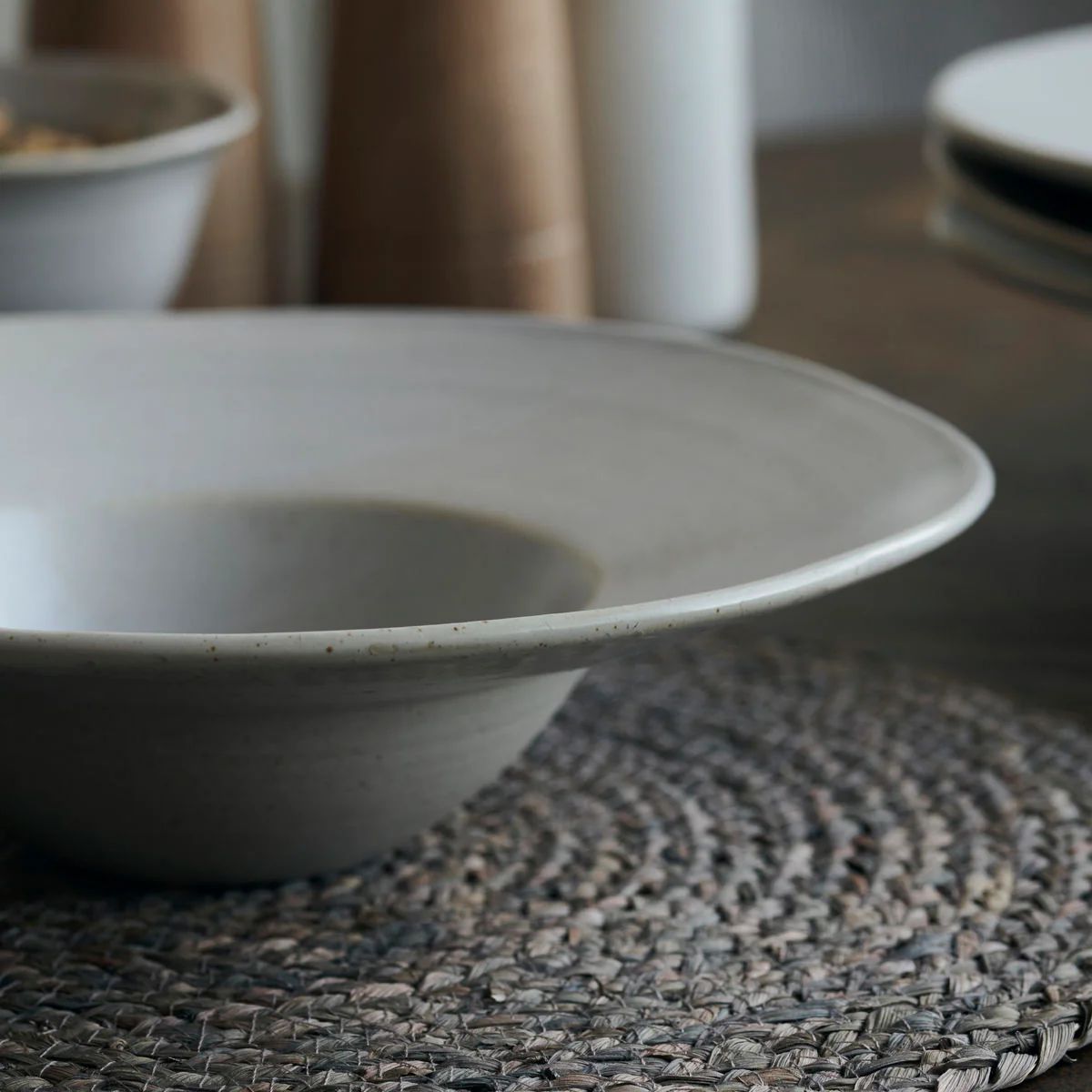 Pasta Plate - Pion - Porcelain - Grey/White - Image 3