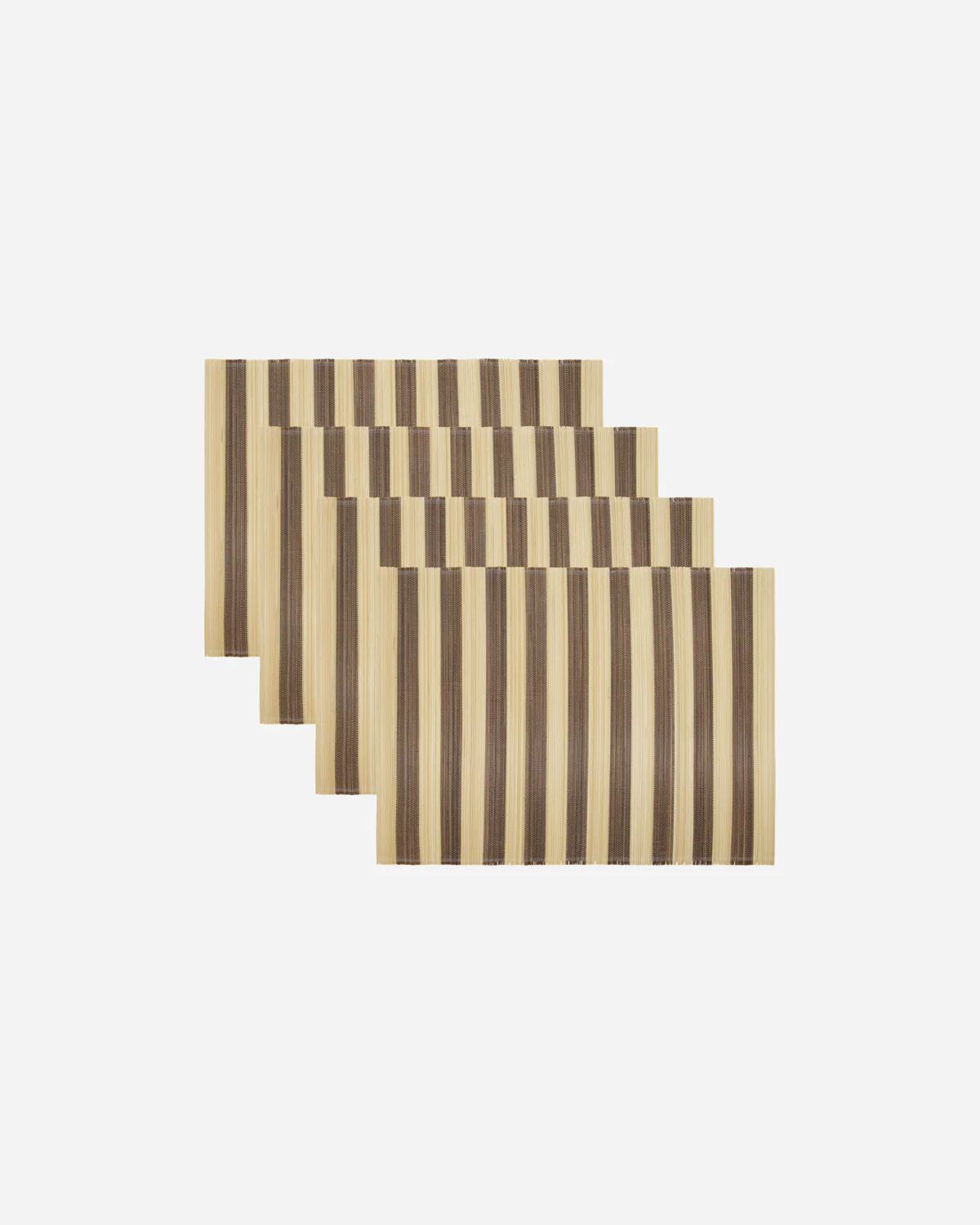 Placemat - Rayas - Brown/Natural - Set Of 4