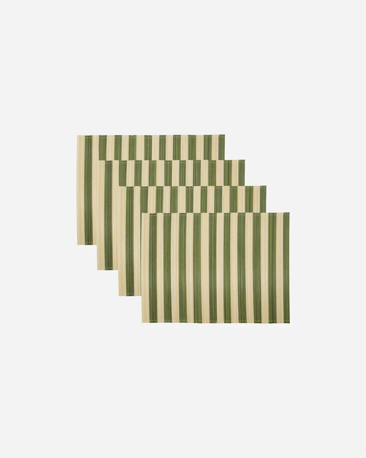 Placemat - Rayas - Green/Natural - Set Of 4
