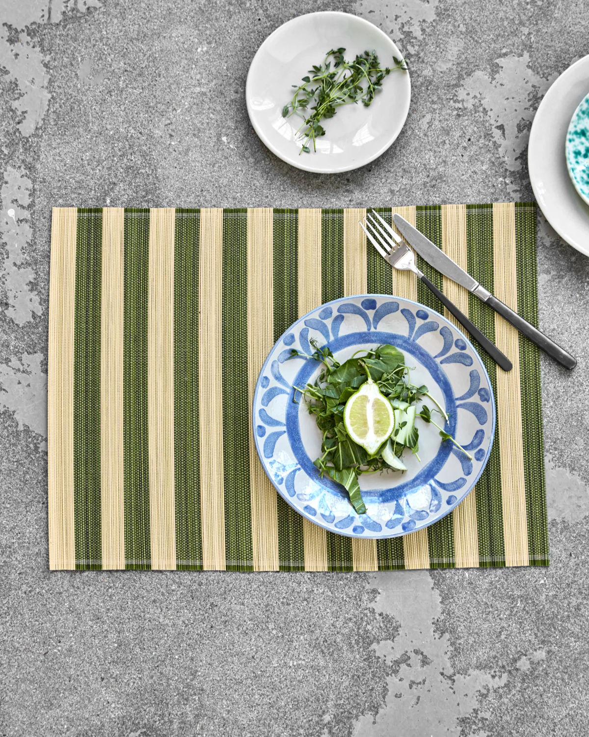 Placemat - Rayas - Green/Natural - Set Of 4 - Image 3