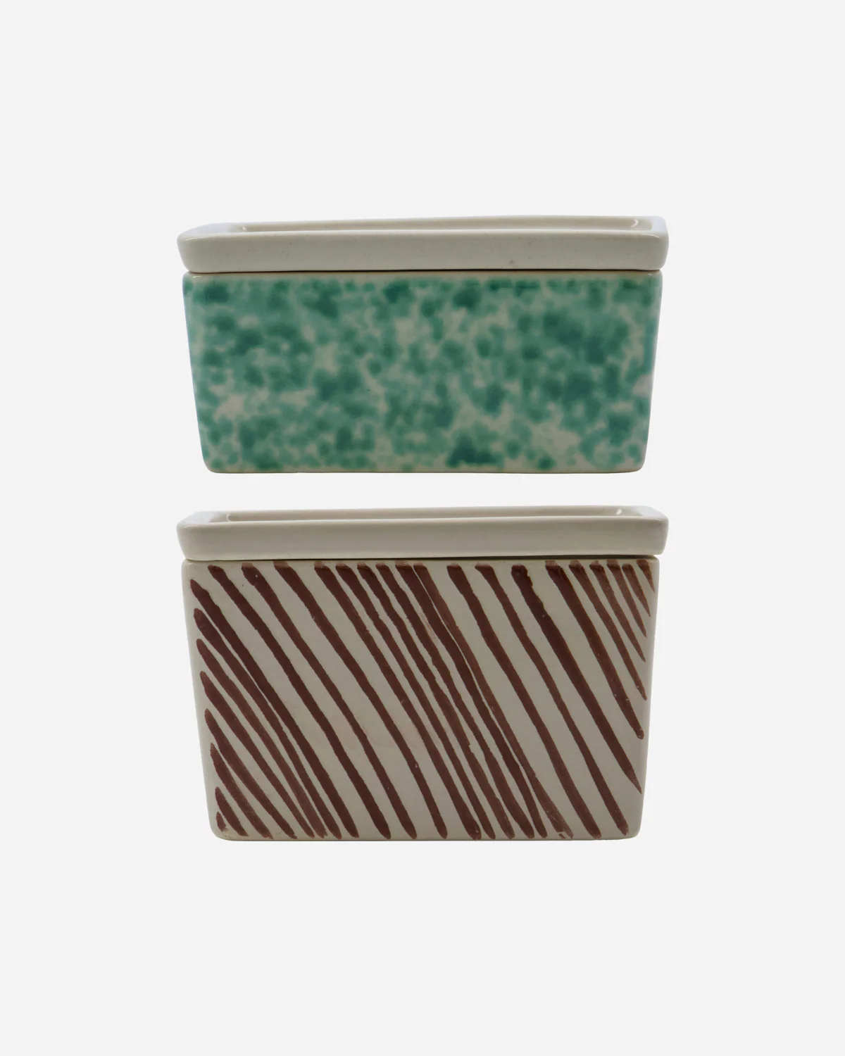 Storage Box - Diva - Green/Brown - Set Of 2