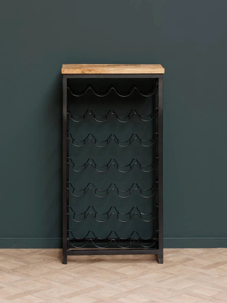 Wooden Wine Shelf - Black